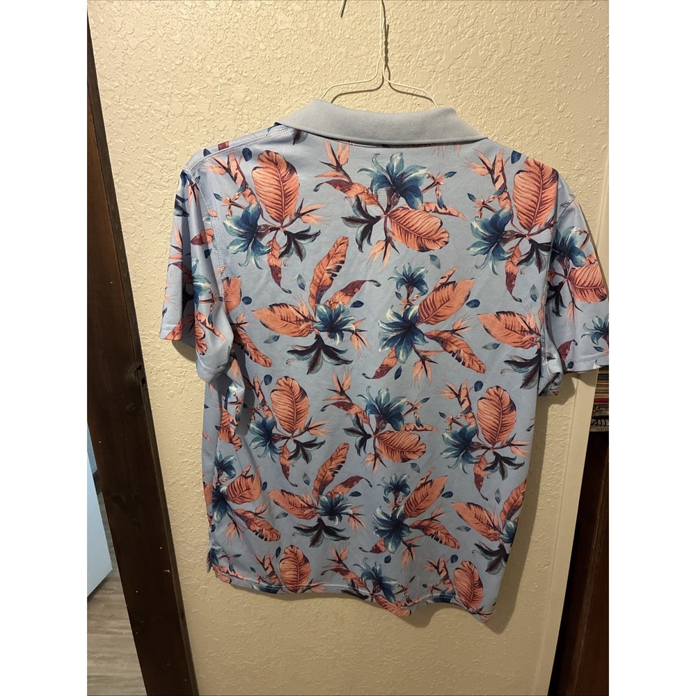 Apt. 9 Premier Flex Performance Men's Floral Polo Shirt Size large Hawaiian - Picture 6 of 11